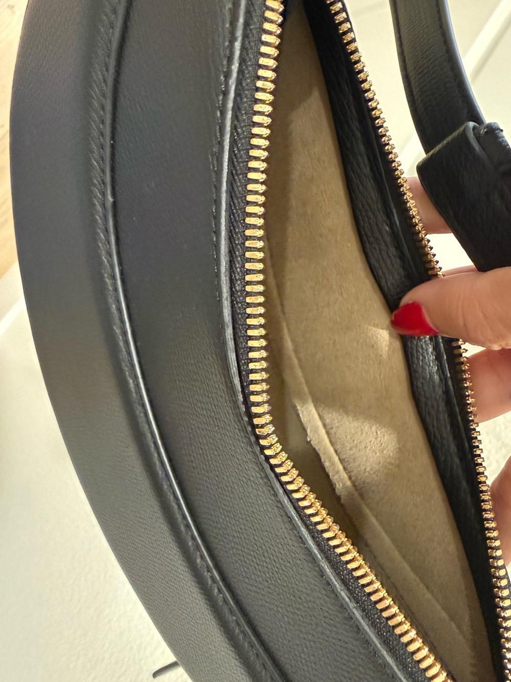 Polène Black Crescent Leather Shoulder Bag - Picture 9 of 11